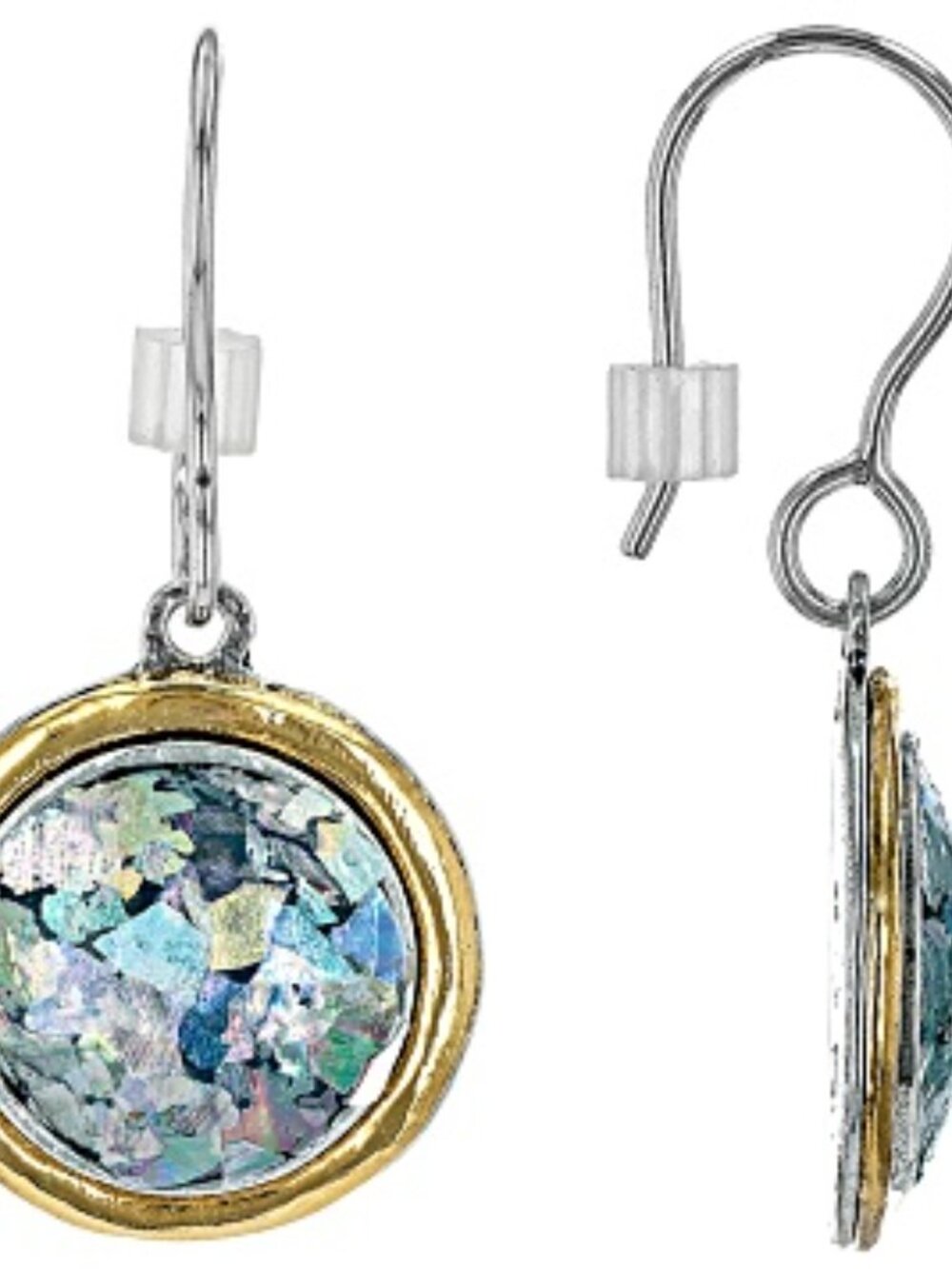 Artisan Collection of Israel™ 2-Tone Silver & 14K Gold Roman Glass Earrings